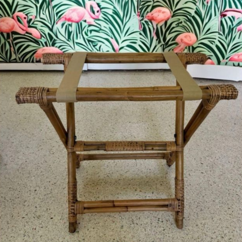 Vintage Bamboo Folding Luggage Rack