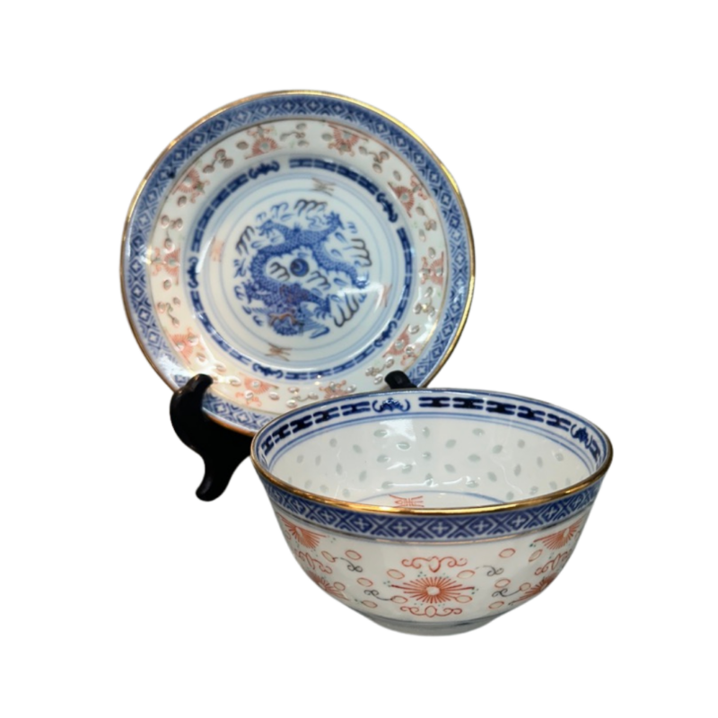 Chinese Decorative Bowl & Saucer Set