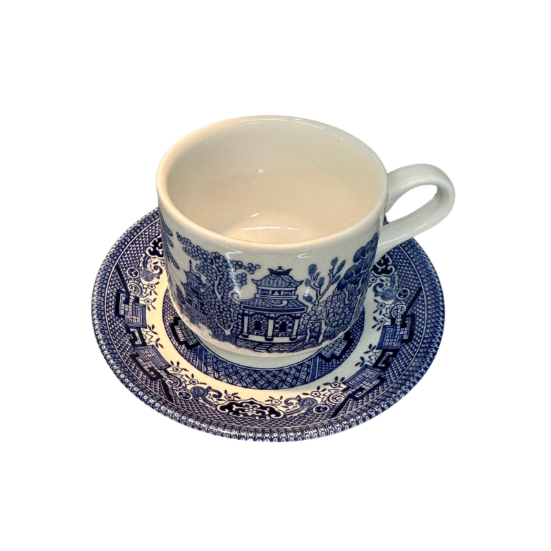 Churchhill Blue Willow Cup & Saucer Set - Image 3