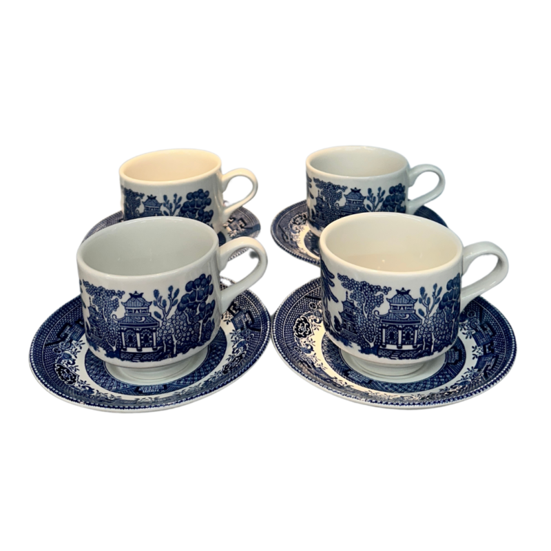 Churchhill Blue Willow Cup & Saucer Set