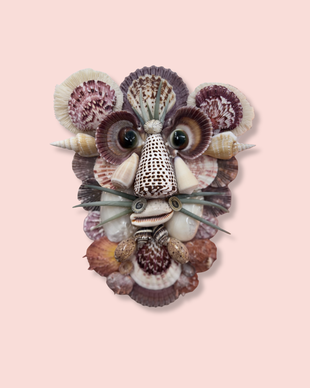 Shell Monkey Face Art