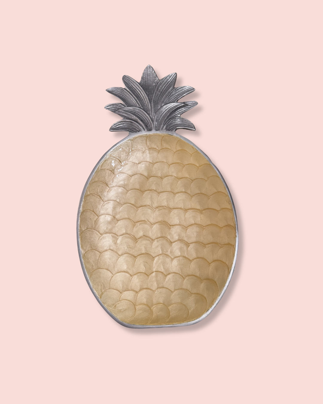 Vintage Enamel and Aluminum Pineapple Tray
