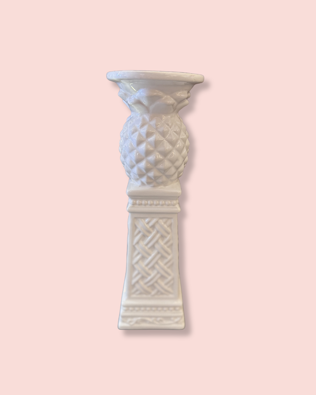 Ceramic Pineapple Pillar Candle Holder